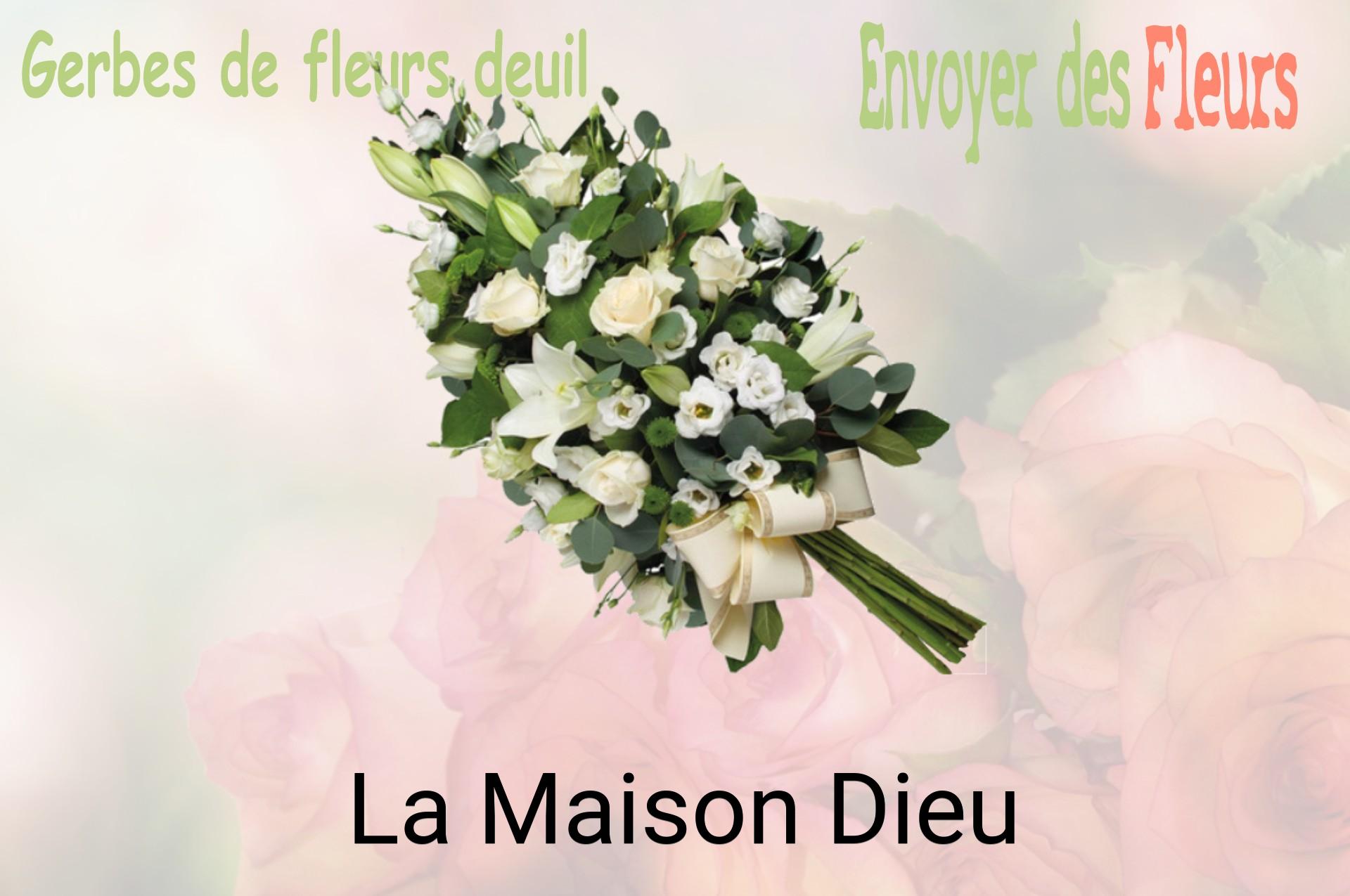 Gerbe de fleurs de deuil livrée à La Maison-Dieu